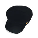 Women Stylish Black Velvet Octagonal Hat Flat Top Visor Caps