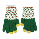 Winter warm gloves cute winter knitted ladies plus velvet cycling windproof knitted touch screen gloves