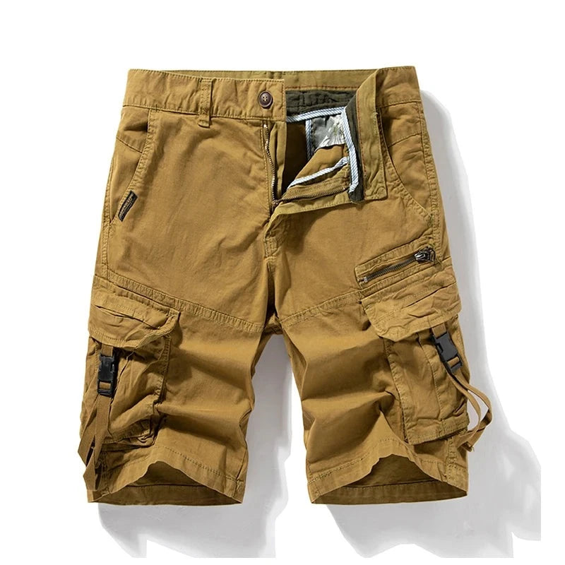 Men Cargo Shorts Summer Mens Casual Cotton Multi Pockets Shorts Outdoor Solid