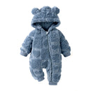 Toddler Cute Rompers Outerwear Snowsuits Winter Warm Fleece Newborn Baby Hooded Jumpsuit