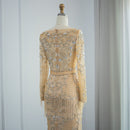 Said Luxury Beading Tassel Dubai Evening Dresses Women Long Sleeve Prom Formal Gowns for Wedding Party Guest