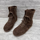 Lady Ankle Boot Leather Handmade Comfortable Women Elegant Increase Mid Heel Boots