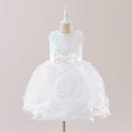 Girls Big Flower Party Dress for Kids Pink Tulle Birthday Wedding Girl Dresses