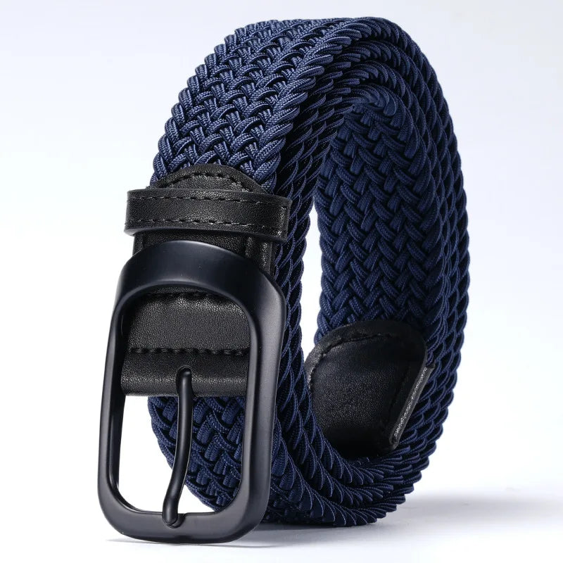 Nylon Pin Buckle Elastic Braided Belt Universal Casual Student Belt Versatile Jeans Accessories