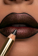 Glitter Two-Tone Matte Lipstick, Waterproof Pearlescent Lip Tint in Red, Black & Brown