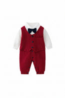 Baby's British Style Jumpsuit, Birthday Party Dress, Small Suit, Fashionable Gentleman's, Spring and Fall