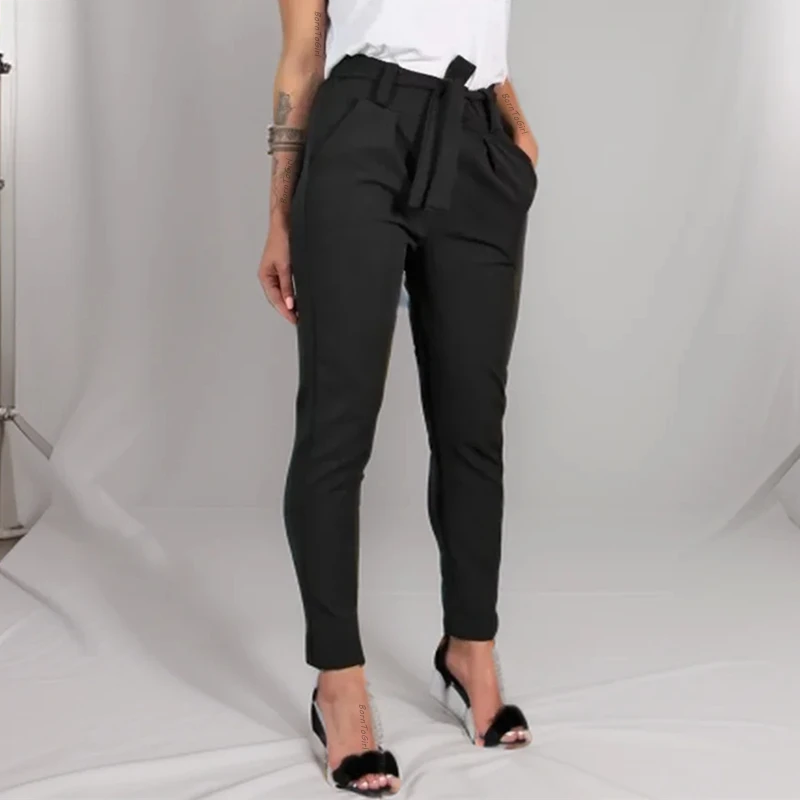 Pants For Women Solid High Waist Slim Chiffon Thin Pant Female Spring Summer Streetwear Casual Ankle Length Trousers