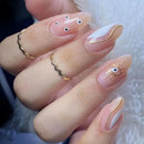 24pcs Manicure Nials Diy False Nails French Short Almond White Edge