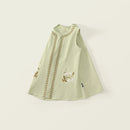 Girls Ethnic Style Embroidered Vest Dress Summer Children Dress