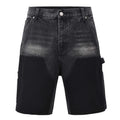 Black denim shorts on a white background, Obroi