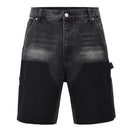 Black denim shorts on a white background, Obroi