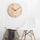 Simple Thicken Solid Wood Wall Clock Punch-free Wall Hanging Clock Home Living Room Wall Decorative Clock