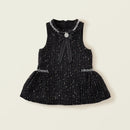 Autumn Girls Coarse Tweed Sleeveless Vest Dress Winter Baby Black Elegant Dress Kids Dresses for Girls