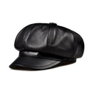 Black leather cap on a white background, Obroi