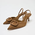 Women Sandals Summer Singbacks Mules Shoes Elegant Party Dress Striptease Sandalias