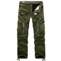 Men Fleece Cargo Pants Winter Thick Warm Pants Full Length Casual Military Baggy Tactical Trousers