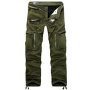 Men Fleece Cargo Pants Winter Thick Warm Pants Full Length Casual Military Baggy Tactical Trousers
