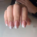 24pcs French Finished Nails Art Seamless Removable Nails Decoration Acrylic Press On Nails Tips