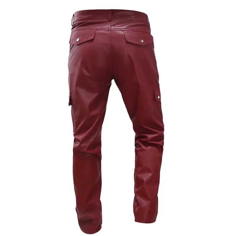 Men Leather Chaps Motorcycle Faux Leather Pants for Men