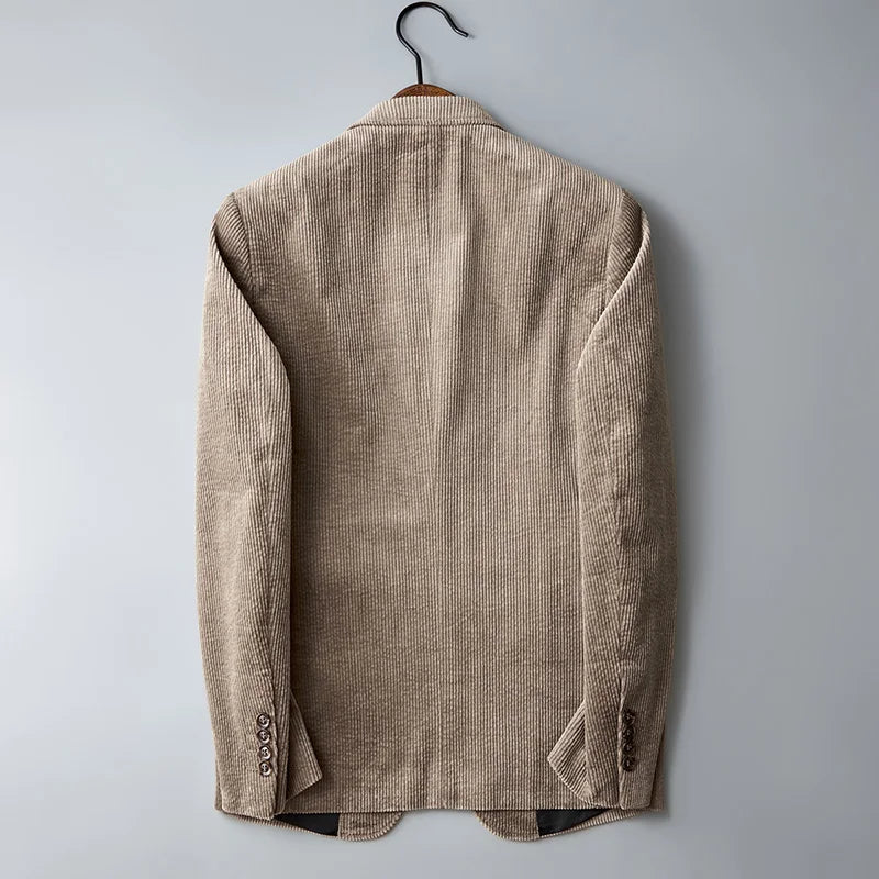 Autumn Winter Handsome Men Slim Casual Corduroy Suit Jacket