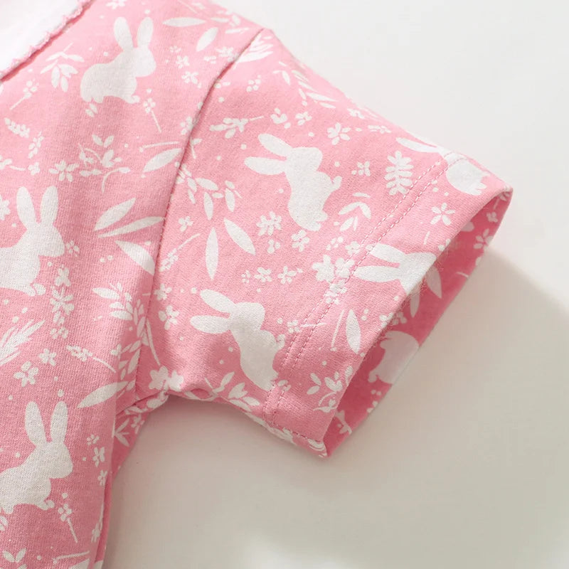 Girls Dresses Floral  Rabbit Collar Party Birthday Toddler Clothing Kids Frocks