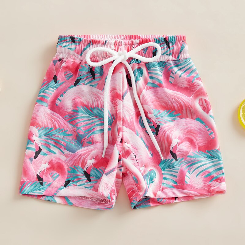 Flamingo Swimming Trunks For Girls Boys Swim Trunks Swimsuit Children Swimwear Kids Swimming Shorts Baby Bathing Suits