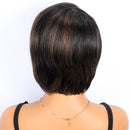 Back view of a person with a short, dark hairstyle on a white background, Obroi