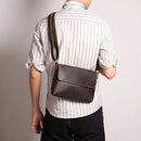 Vintage simple men's leather shoulder bag mad horseskin women's messenger bag large capacity ipad bag
