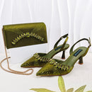 Shoes And Bag Sets For Evening Party With Stones Italian Leather Handbags Match Bags
