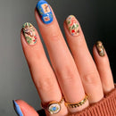 24PCS Retro Flowers Press on Nails Cute Gentle Removable Nails Artistic Literature and Art Style