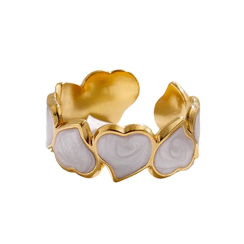 Bohemia Love Heart Stainless Steel Rings for Women Girls Open Finger Jewelry Rings for women