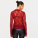 T-shirt Women Transparent Lapel Tees Female Sheer T-shirt Tops