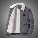 Winter Jacket Men Autumn Solid Corduroy Jacket for Men Fleece Warm Outwear Coats Men Clothing