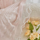 Romantic Sheer Pink Ruffle Curtains for Girls Bedroom Princess Bay Window Curtains Living Room