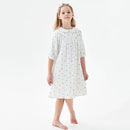 kids girls summer floral print white cotton flare dress child teen girl cotton lining dresses
