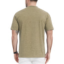 Men's Henley T-shirt Cotton Blend Summer Short Sleeve Front Placket Tee Shirt