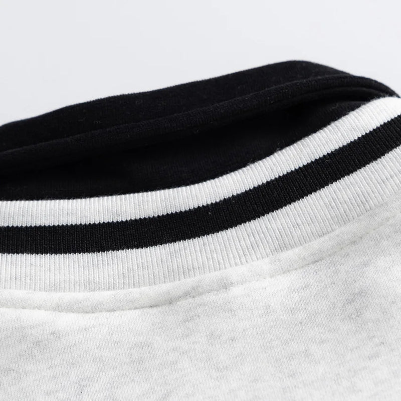 POLO Collar Splice Sweatshirt Men Women Loose Embroidered Fashion Casual Pullover Hoodies Sweatshirts