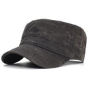 Four Seasons Canvas Cotton Military Caps Men Unique Design Flat Top Hat