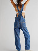 Denim Overalls for Women Loose Fit Classic Bib Casual Jean Stretchy Denim Overall Jumpsuit