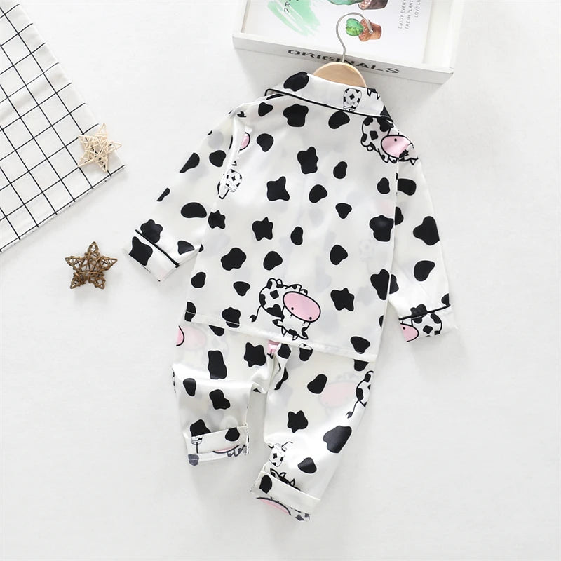 Autumn Baby Girls Clothes Set Children Pajamas Shirt Pants Kids Sleepwear Toddler Clothing