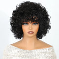 Pixie Curly Human Hair Wigs Highlight Short Jerry Curl Wig Easy Wear Glueless Wig Curly Bob Wig For Women
