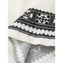Women Patchwork Embroidery Casual Wide Leg Pants Vintage High Waist Zipper Female Cotton Ankle Length Trousers