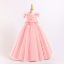Elegant Dress for Girls Tulle Flower Wedding Evening Bridesmaid Birthday Party Gown 8-12 Years