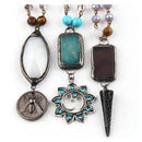 Bohemian Jewelry Stone & Crystal Beaded Chain Pendant Necklaces For Women Festival Gift