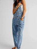 Denim Overalls for Women Loose Fit Classic Bib Casual Jean Stretchy Denim Overall Jumpsuit