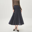 Women Pleated Loose  Design and Casual Versatile Elegant Female Half Skirt
