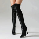 Women Long Boots Slim Knee Boots Nightclub Club Heels Ladies Shoes