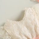 Summer Infant Baby Girl Outfits Sleeveless Backless Lace Bodysuit Dress Headband Clothes Set