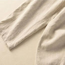 Beige Embroidery Linen Casual Elastic Loose Wide Leg Women's Pants