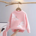 Sweater Autumn Winter Baby Dragonfly Pattern Pullover Bottoming Shirt Girls Preppy Sweaters